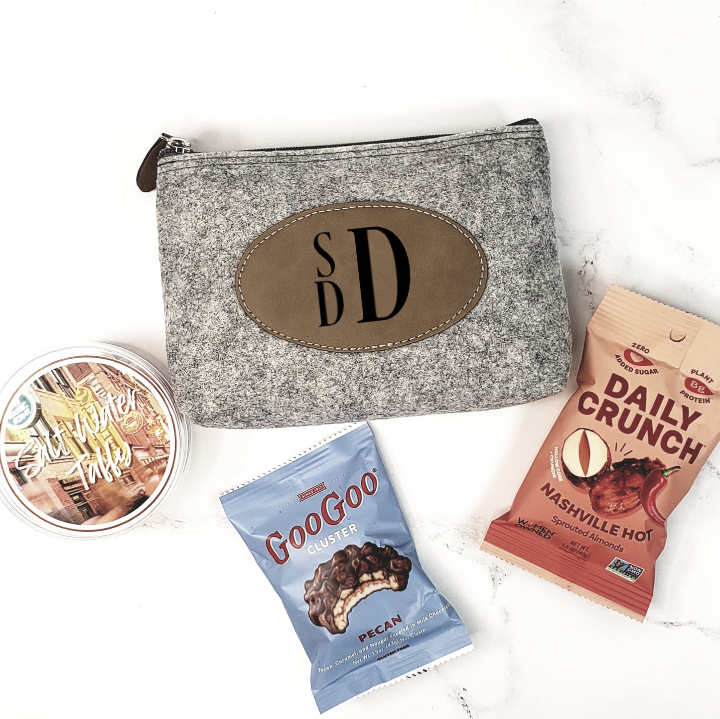 Flannel Zipper Pouch with Snacks