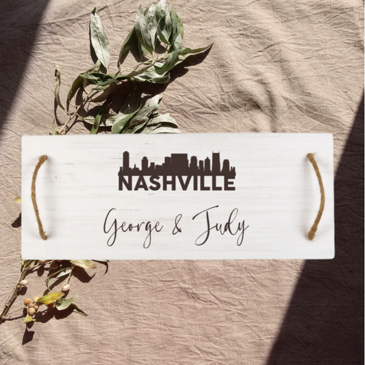 Wood Serving Tray with Rope Handles