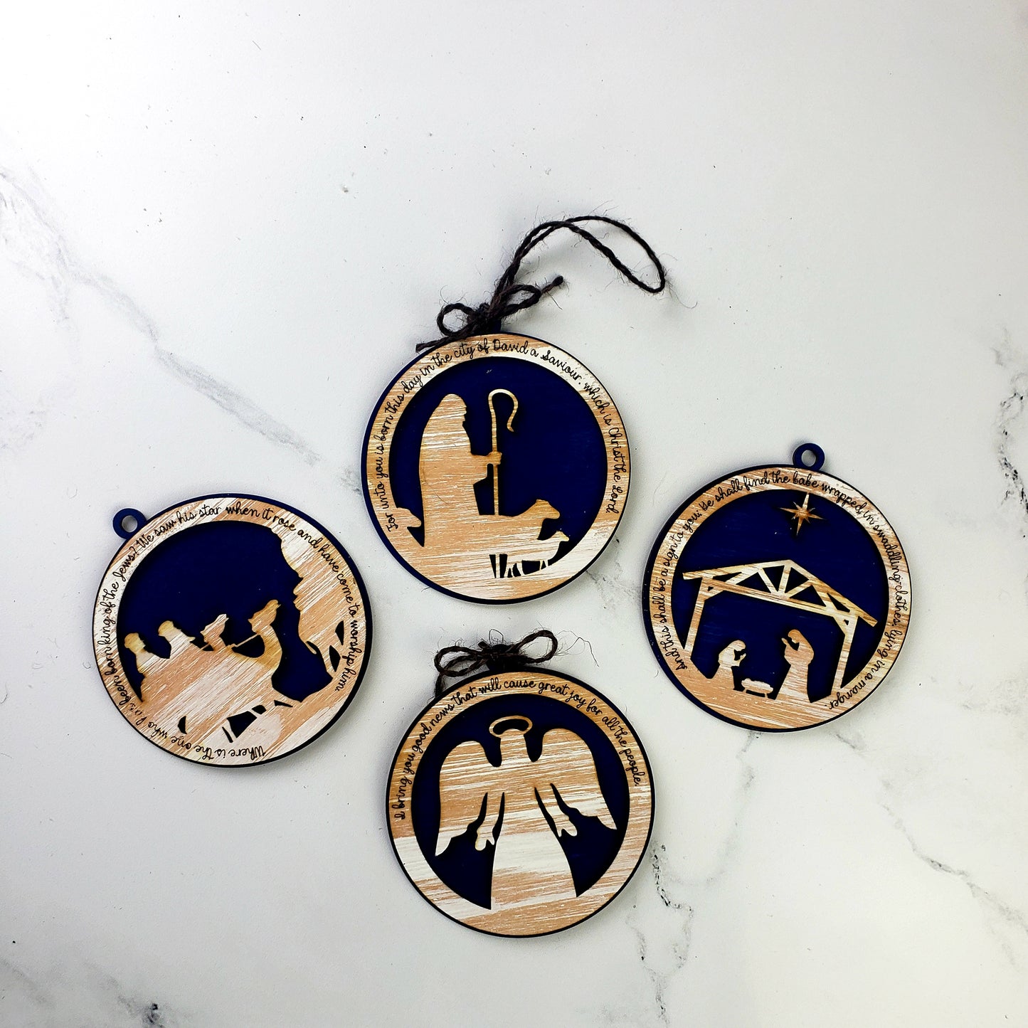 Christmas Manger Ornament Set