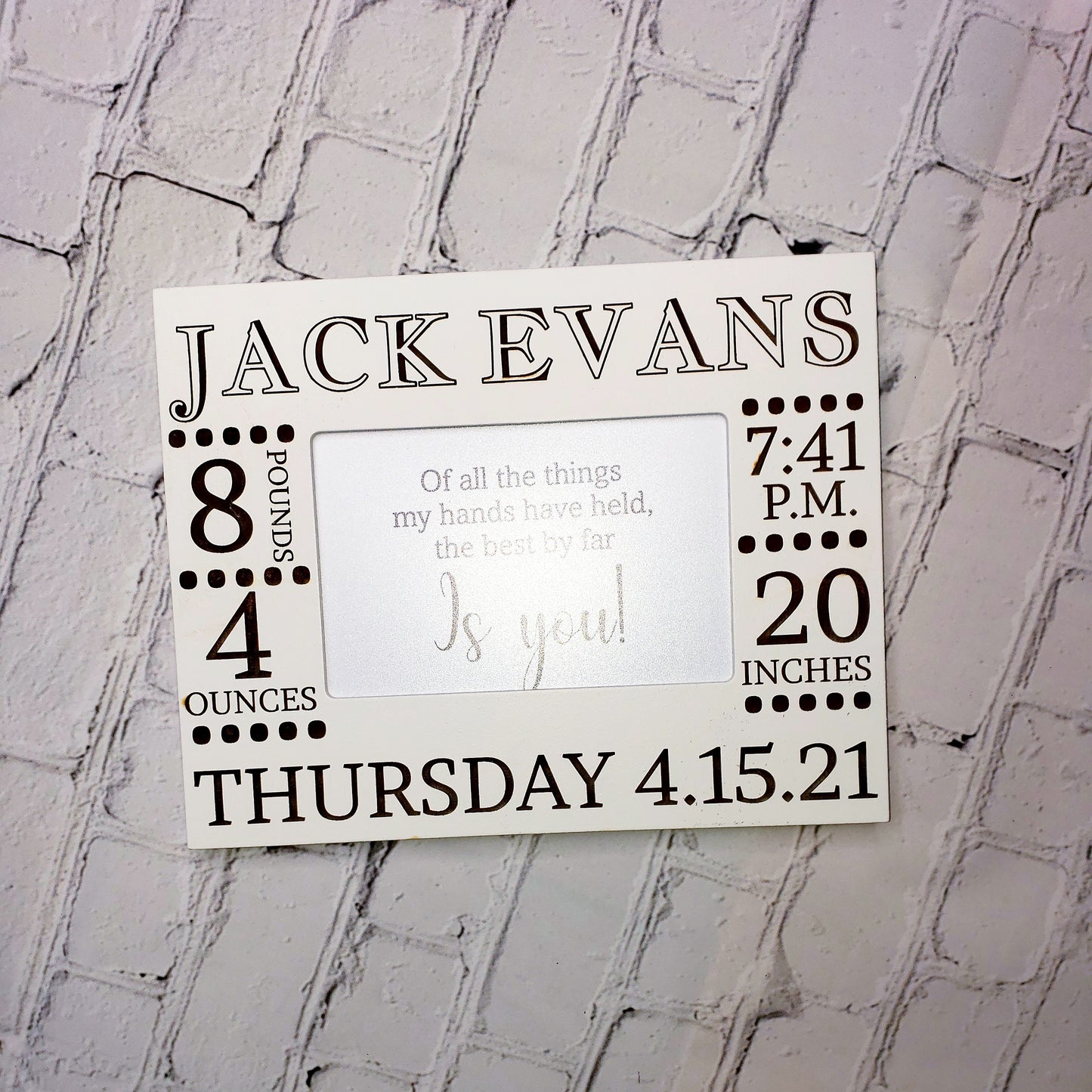 Engraved New Baby Photo Frame