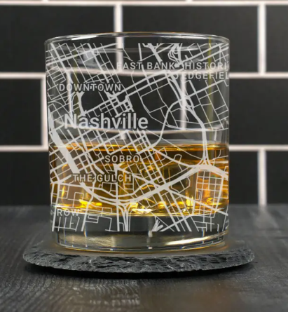 Tennessee Map Whiskey Glass