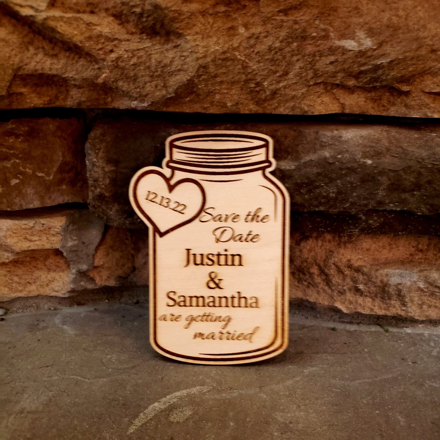 Handmade Mason Jar Save the Date Magnet